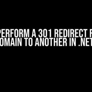 How to Perform a 301 Redirect from One Domain to Another in .NET?